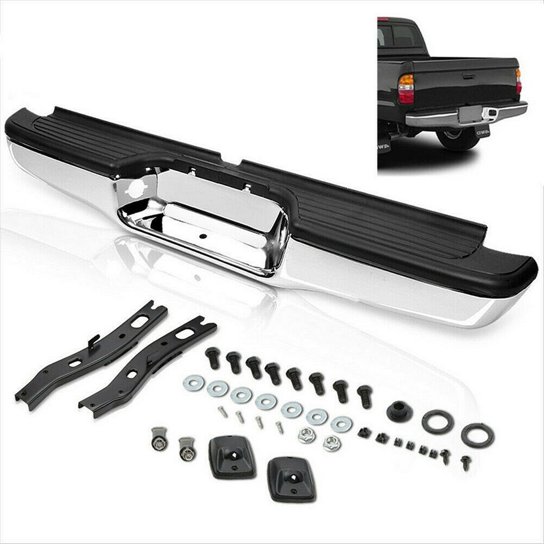 New Steel Chrome Step Bumper Assembly for Toyota Tacoma Fleet Styleside 95-2004 New Steel Chrome Step Bumper Assembly for Toyota Tacoma Fleet Styleside 95-2004